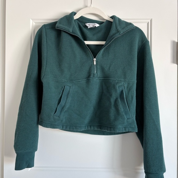 Athleta waffle Half-Zip Top - Pine, XS - Picture 2 of 6